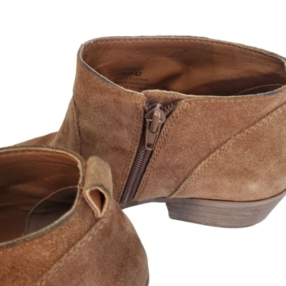 Lucky Brand Faydren Brown Suede Booties Size 10M - Picture 6 of 9